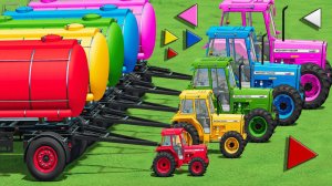 МУЛЬТИКИ ПРО РАЗНОЦВЕТНЫЕ ТРАКТОРА И МАШИНКИ ДЛЯ ДЕТЕЙ 🚜 КАТАЕМСЯ ПО КРУТЫМ ТРАССАМ НА ФЕРМЕ 🚜