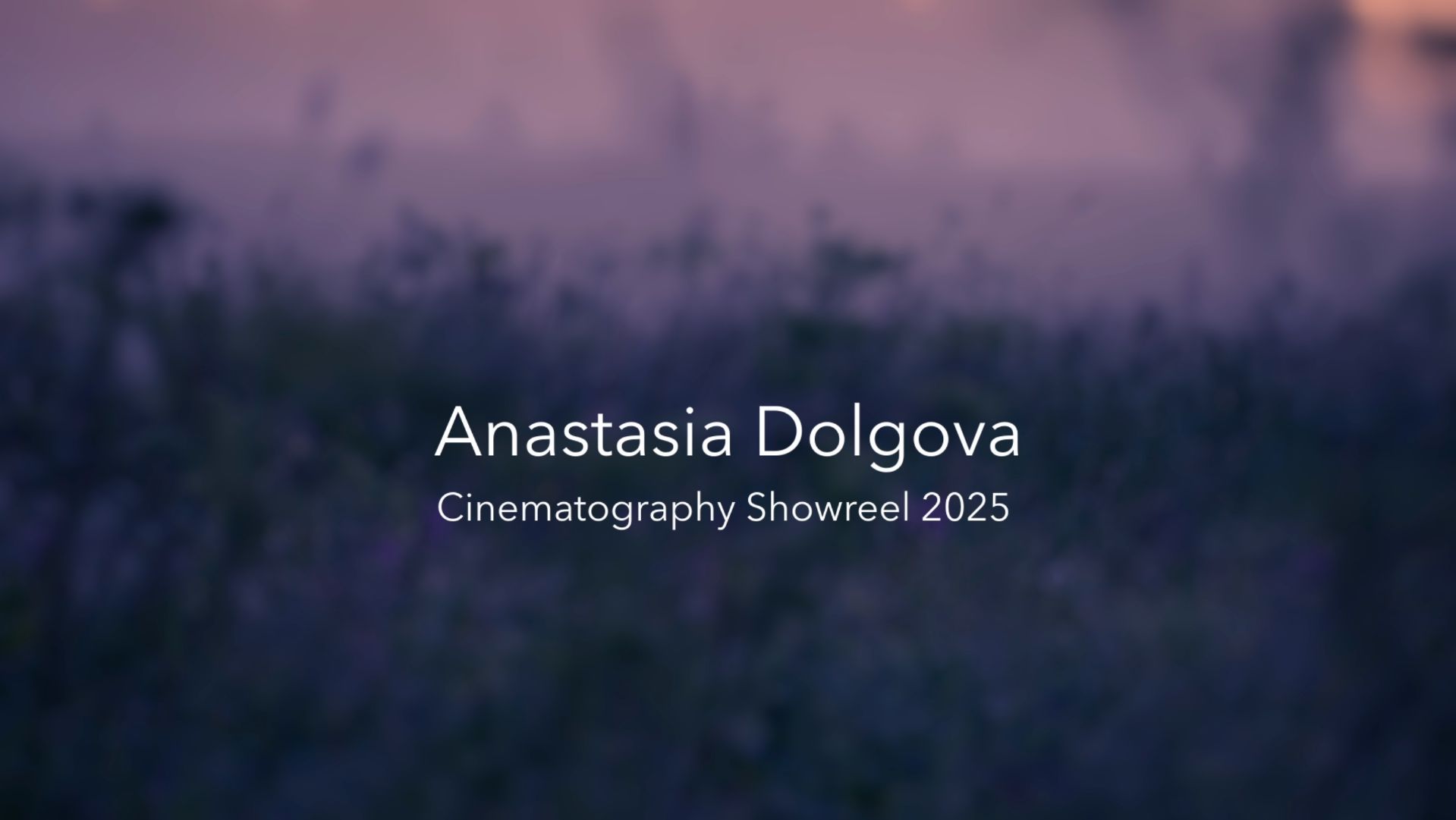 Cinematography Showreel25