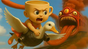 Балерина Капучина спасается от пожирателя поездов