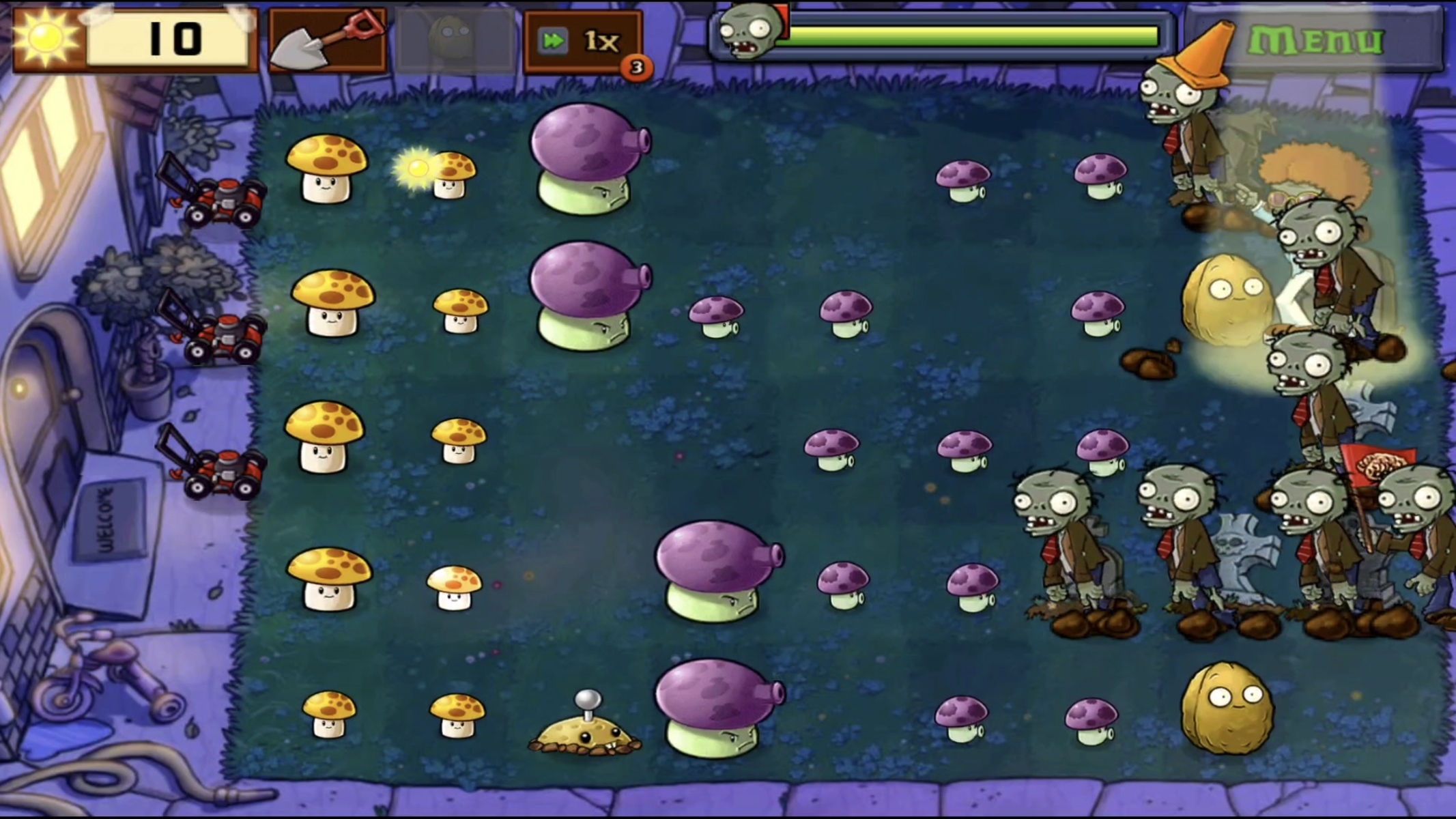 Зомби против растений. Ночь. 8 уровень смотреть онлайн