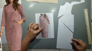 Моделирование. Платье с необычным переносом вытачки. Выкройка № 1874.