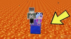 НУБ И ДЕВУШКА ВЫЖИВАЮТ НА 1 БЛОКЕ ВОДЫ В МИРЕ ЛАВЫ В МАЙНКРАФТ