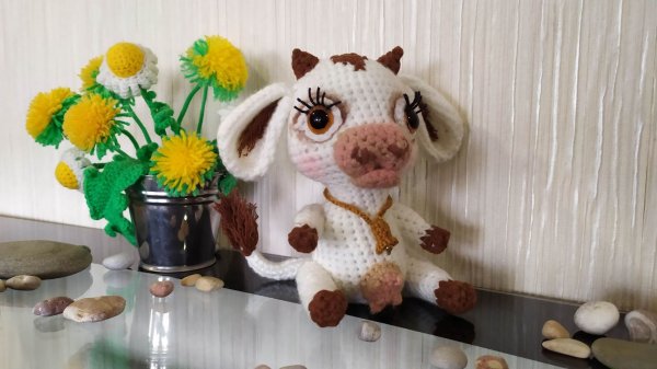 Телочка Милка, ч.3. Little cow Milka, p.3. Amigurumi. Crochet.  Вязать игрушки, амигуруми.