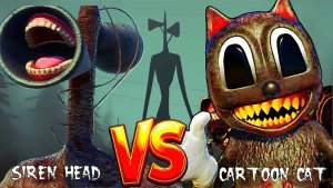 📢 СИРЕНОГОЛОВЫЙ 📢 - против КАРТУН КЭТА. SIREN HEAD vs CARTOON CAT.