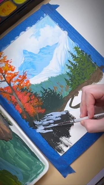 🍂 Новый урок в творческом клубе Dari Art! Сегодня рисуем горный пейзаж гуашью 🎨 #клуб_dariart смотреть онлайн