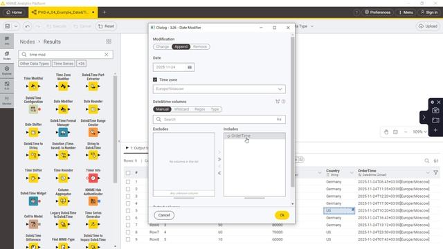 KNIME Date&time data type смотреть онлайн