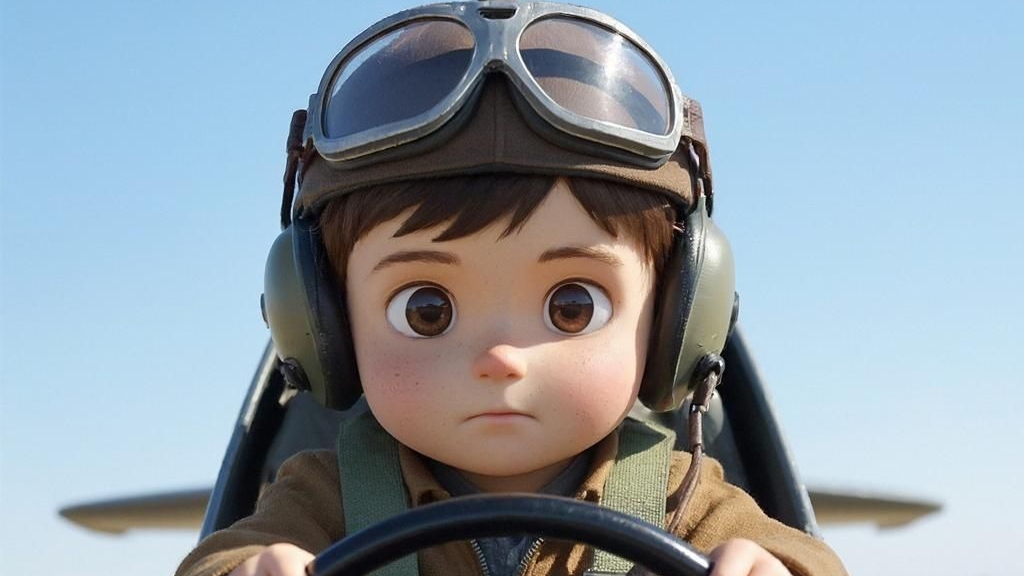 Детский мультфильм: песня о самолётеке, мальчик мечтает быть пилотом, капитаном, маминой гордостью
