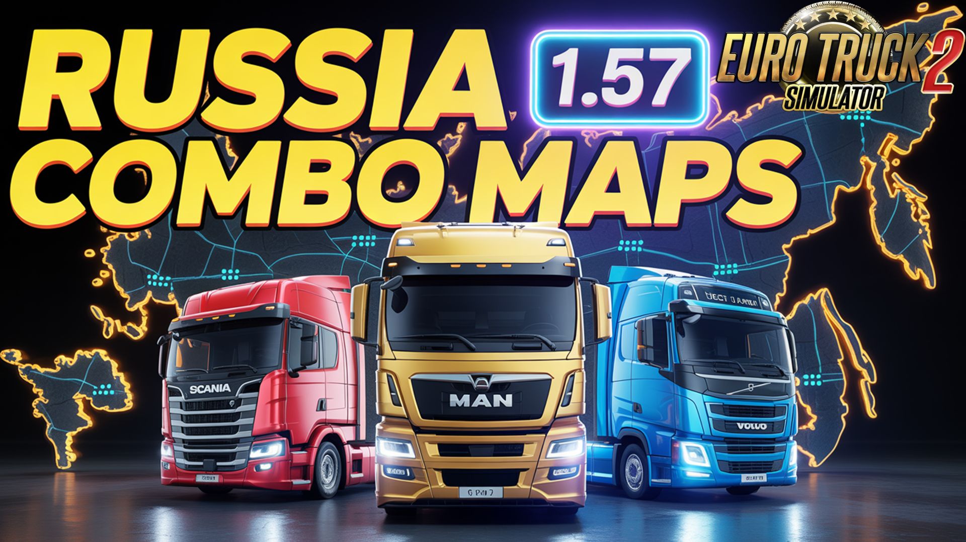 ETS2 1.57 | Две лучшие сборки карт России: Gold Russia и Big Russia | Полный обзор + порядок модов смотреть онлайн