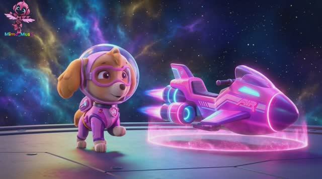 Щенячий патруль, Скай, Маршал, Эверест, Гончик, Крепыш и Зума катаются на лунных байках на луне смотреть онлайн