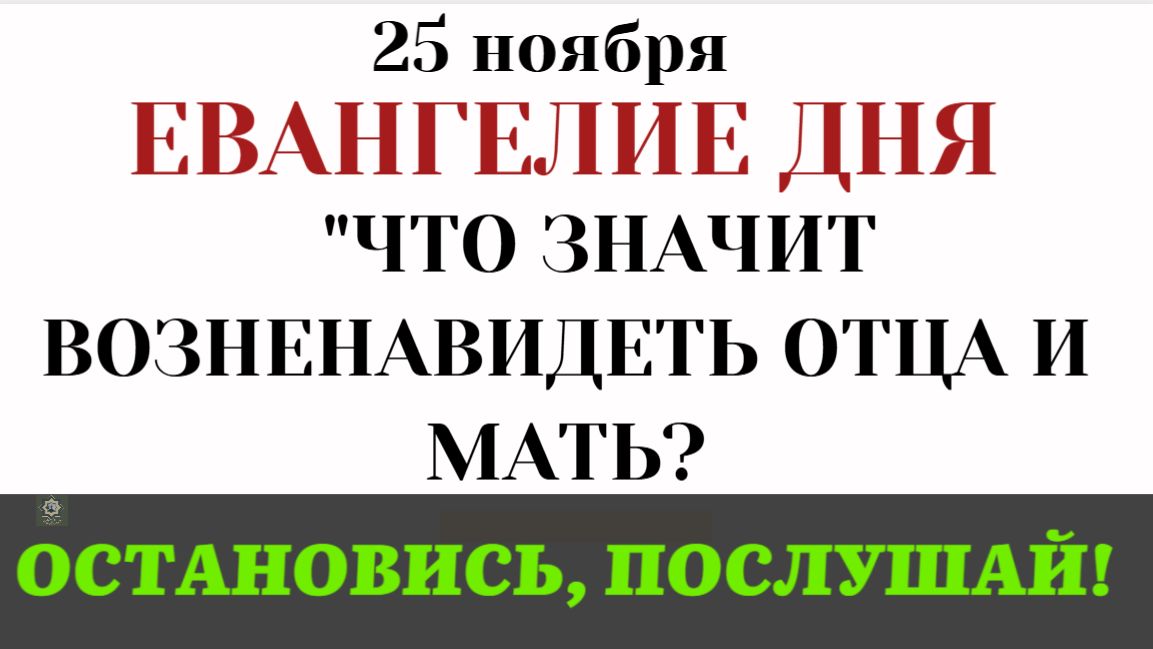 Евангелие дня. Что значит возненавидеть отца и мать (Лк.14.25-35) смотреть онлайн