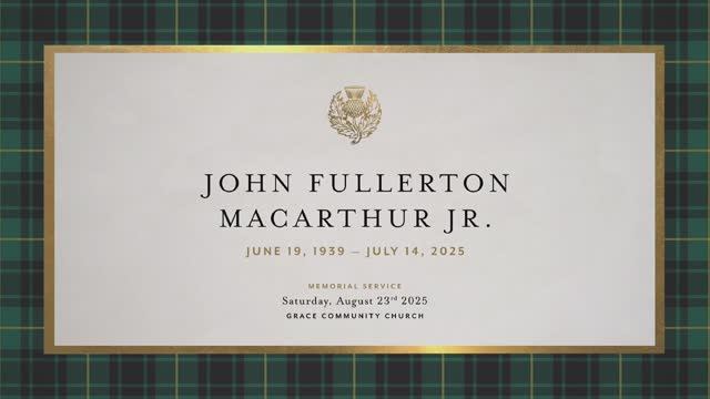Мемориальное Служение по Джону МакАртуру - 23.08.2025 смотреть онлайн