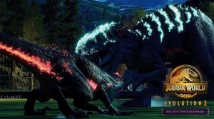 ИНДОМИНУС РЕКС, ТРИКС И ИНДОРАПТОР СРАЖАЮТСЯ И УБЕГАЮТ - Эволюция мира юрского периода 2