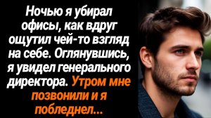 Жизненные Истории/Ночью я убирал офисы, как вдруг ощутил чей-то взгляд на себе, это был генеральный