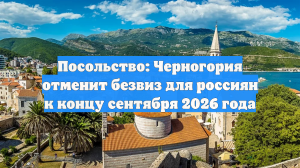 Черногория введет визы для россиян к концу сентября 2026 года