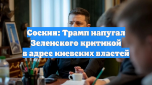 Соскин: Трамп напугал Зеленского критикой в адрес киевских властей