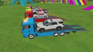 ПЕРЕВОЗКА ДЕТСКИХ ПОЛИЦЕЙСКИХ МАШИН НА АВТОВОЗЕ. ЯРКИЙ МУЛЬТИК ДЛЯ МАЛЫШЕЙ.