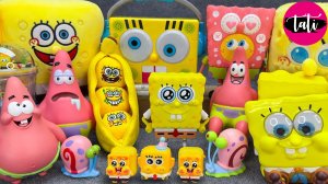Губка Боб ASMR. Сытная распаковка набора игрушек. Губка Боб учится есть