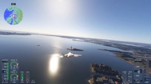 Microsoft Flight Simulator 2024 СУ 57 над Нью-Йорком