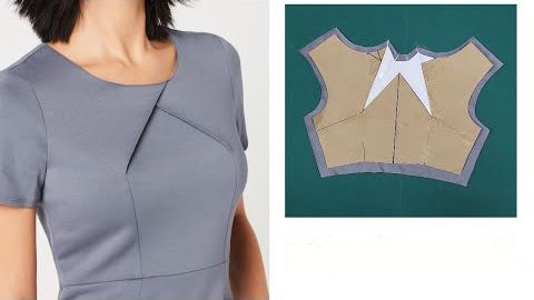 Моделирование и пошив полочки. (перенос выточки на горловину) смотреть онлайн