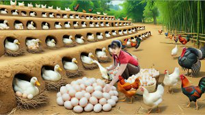 Выращиваю курицу и утку. Собираю яица, жарю курицу. Все для продажи на рынке. Полное видео. Вьетнам