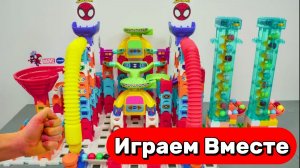 АСМР КОНСТРУКТОР ГОРКИ С ШАРИКАМИ ВИТЕХ И ЛЕГО ДЛЯ ДЕТЕЙ 🟢🟢🟢 СОБИРАЕМ ВМЕСТЕ И ЗАПУСКАЕМ ШАРИКИ