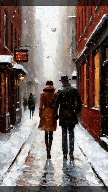 Футажи зима город снег пара