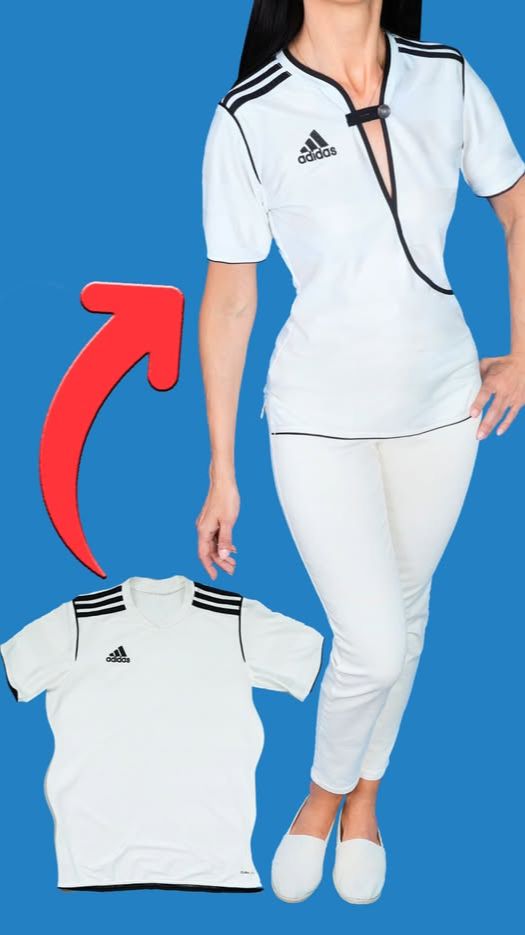 Переделайте старую футболку Adidas в новую стильную вещь из секонд-хенда Miarti 🧵✂️