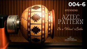 Сегментное точение Токарка по дереву Потрясающая сегментированная ваза с ацтекским узором № 004_6