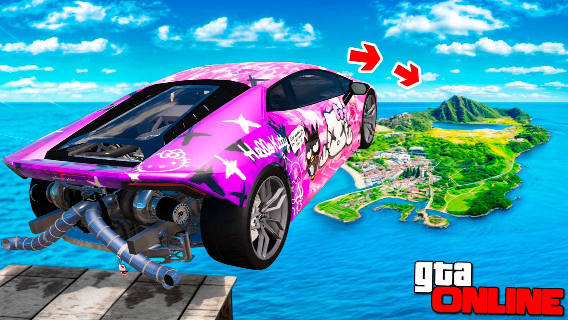 Как далеко чит тачка улетит с огромного трамплина в ГТА 5 Моды? Обзор мода в GTA 5 Online смотреть онлайн