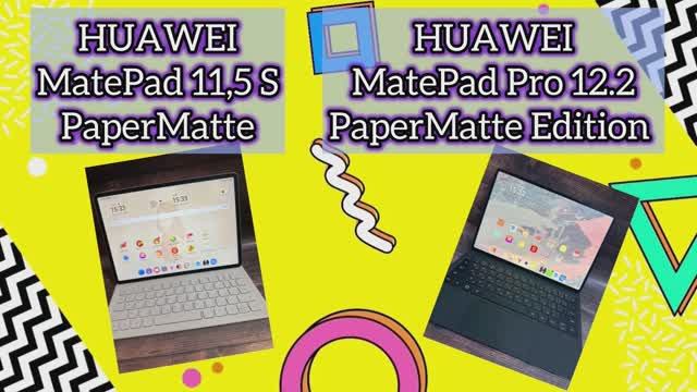 Сравнение планшетов HUAWEI MatePad 11.5 S PaperMatte и HUAWEI MatePad Pro 12.2 PaperMatte смотреть онлайн
