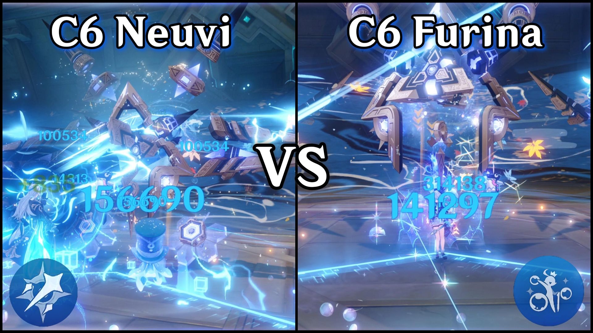 C6 Фурина vs C6 Нёвиллет 💧 Битва Гидро-архонтов | Genshin Impact