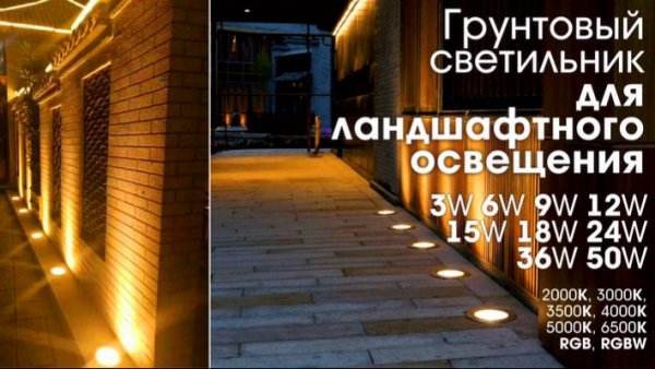 Грунтовый ландшафтный светильник 9W