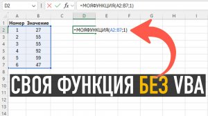 Как создать свою функцию в Excel без VBA