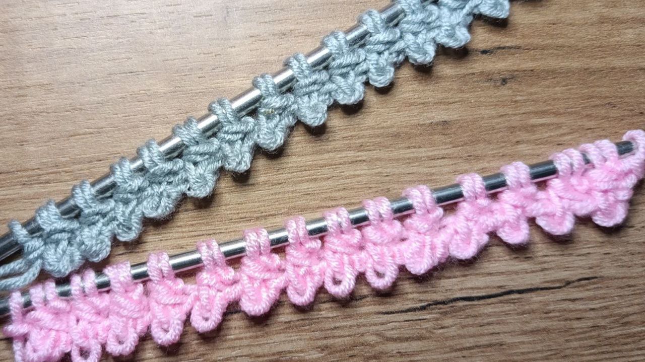 Красивый АЖУРНЫЙ набор петель💥Как набрать петли красиво.💕 Наборный край спицами. смотреть онлайн