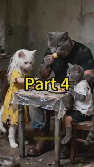 "Любовь в каждом кусочке ❤🍲🐱 Малышка Кэт приготовила еду для своего друга кота 🍲🐱"