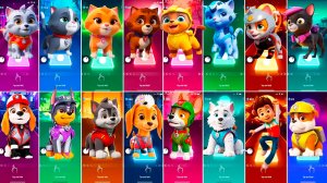 Мультики для Детей Щенячий Патруль КОТЫ Tiles Hop - МАРШАЛЛ, РОККИ, СКАЙ, ЗУМА, ЛЕО