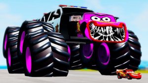 Эксперимент с монстр-траком и тачками на мегарампе – BeamNG Drive