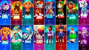 Мультики для Детей Щенячий Патруль Tiles Hop - СКАЙ, МАРШАЛЛ, ТРАКЕР, ЗУМА, ЭВЕРЕСТ