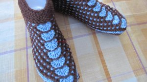 96. МК# ТАПОЧКИ-СЛЕДОЧКИ  С ВЕЕРАМИ #НА ДВУХ СПИЦАХ БЕЗ ШВОВ( АРХИВ)