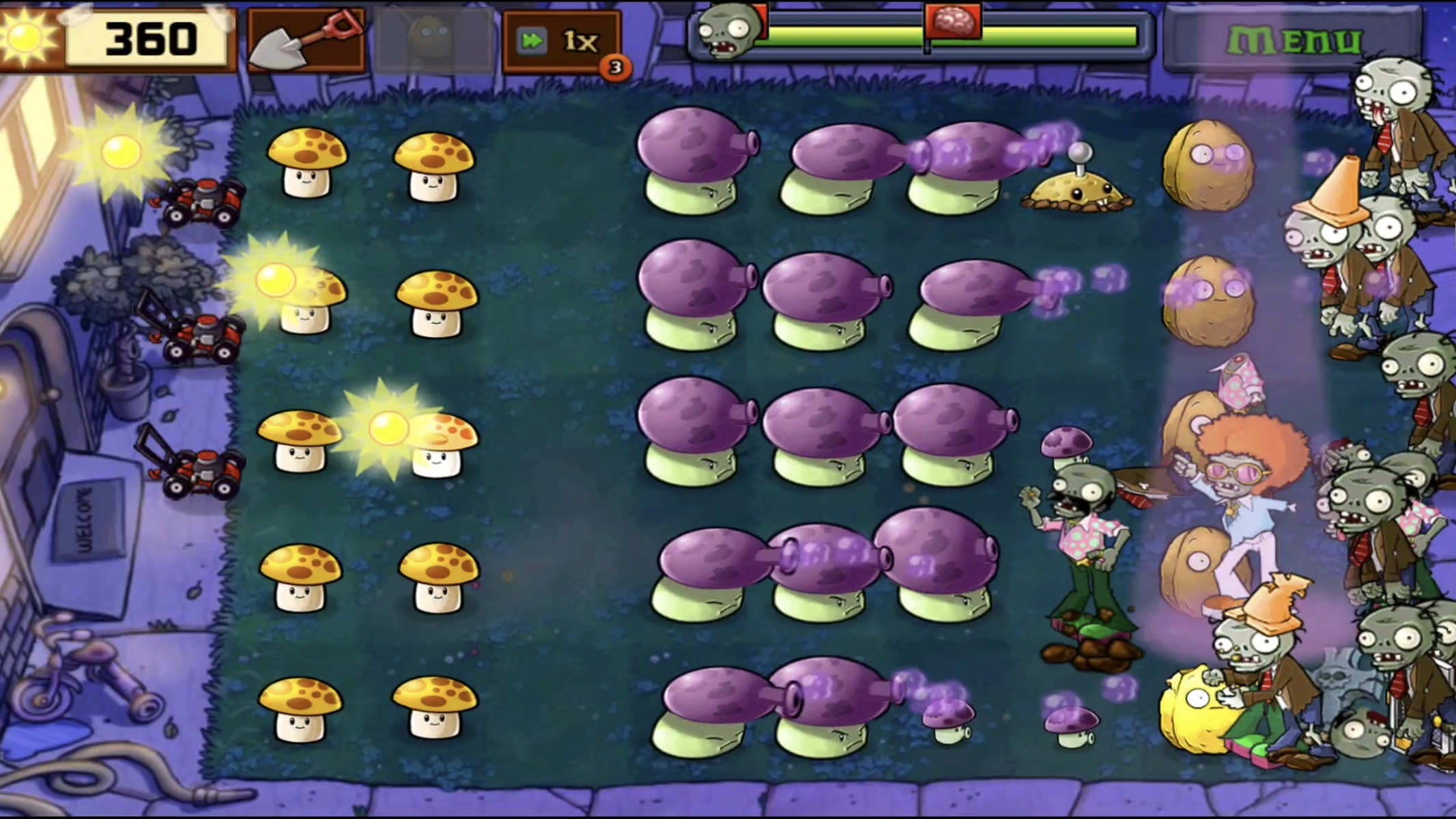 Зомби против растений. Ночь. 9 уровень смотреть онлайн