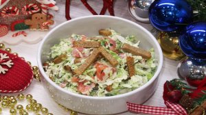 Салат «Нежный» из пекинской капусты с красной рыбой