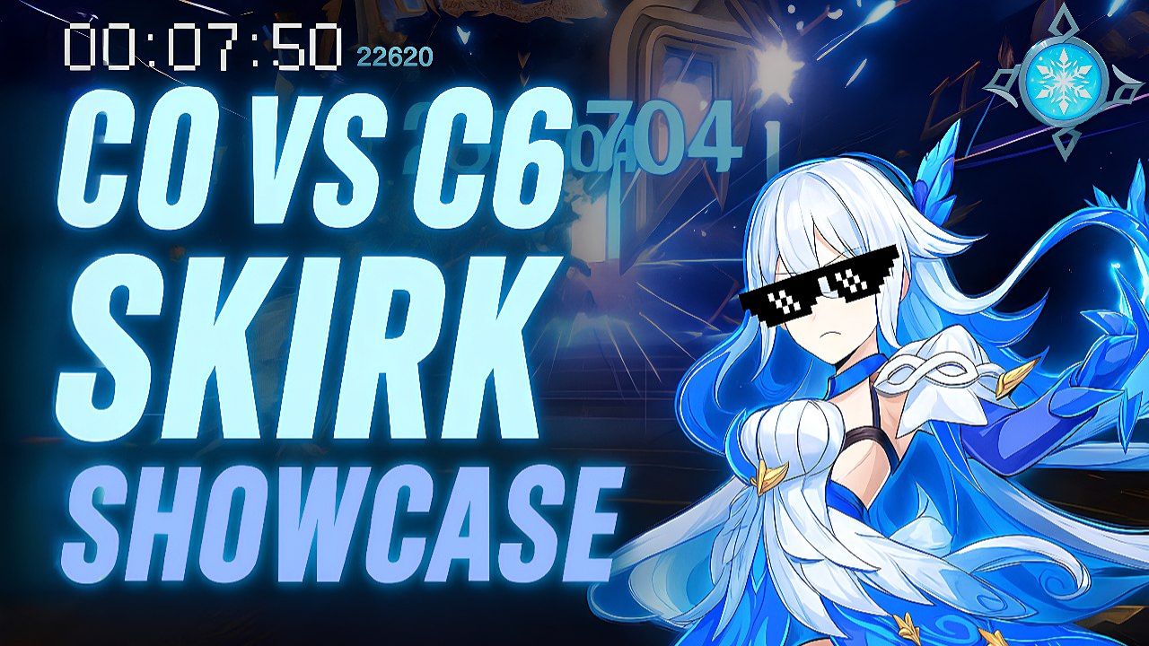 C0 vs C6 Скирк ❄️ Истинная сила Крио | Genshin Impact
