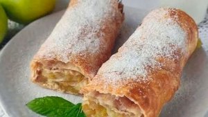 ШТРУДЕЛЬ С ЯБЛОКАМИ И КОРИЦЕЙ РЕЦЕПТ 😋👍