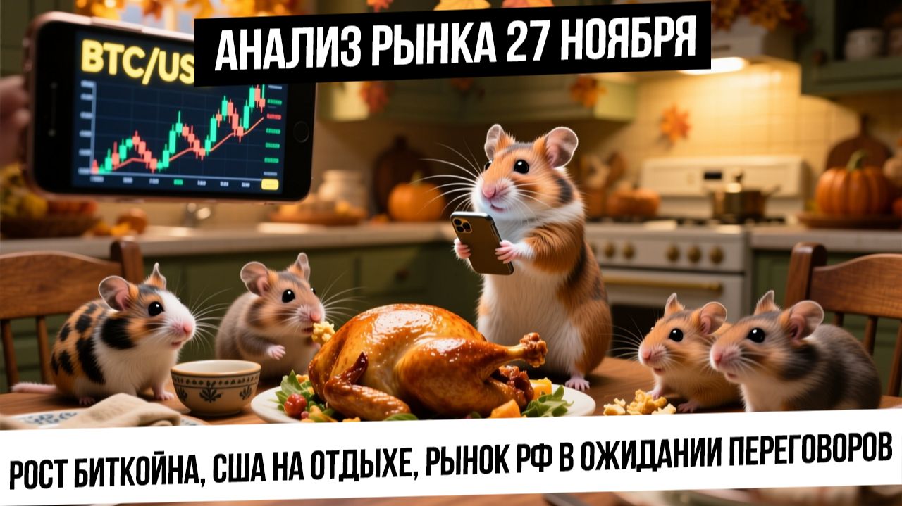 Анализ рынка 27 ноября. Рынок РФ ждет развития переговорной неопределенности. Биткойн пошел в отскок смотреть онлайн
