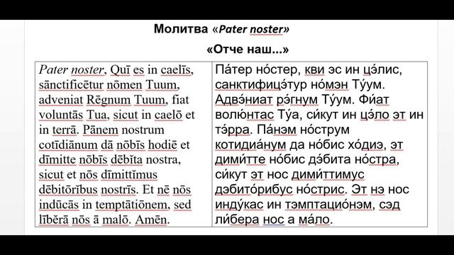 Отче наш… Pater noster (на латинском, на латыни) смотреть онлайн