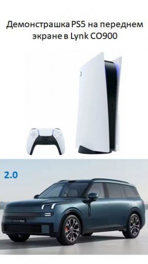 Демонстрашка PS5 на переднем экране в Lynk CO900