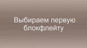 выбираем первую блокфлейту