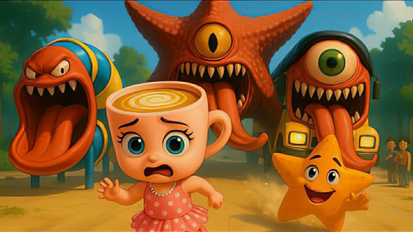 Балерина Капучина спасается от различный монстров