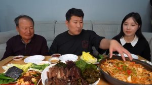 🔥🍲 Мукбанг и Mukbang : СЕМЕЙНЫЙ РЕЦЕПТ КВАМЕГИ! 🍜 Зимнее блюдо от корейцев