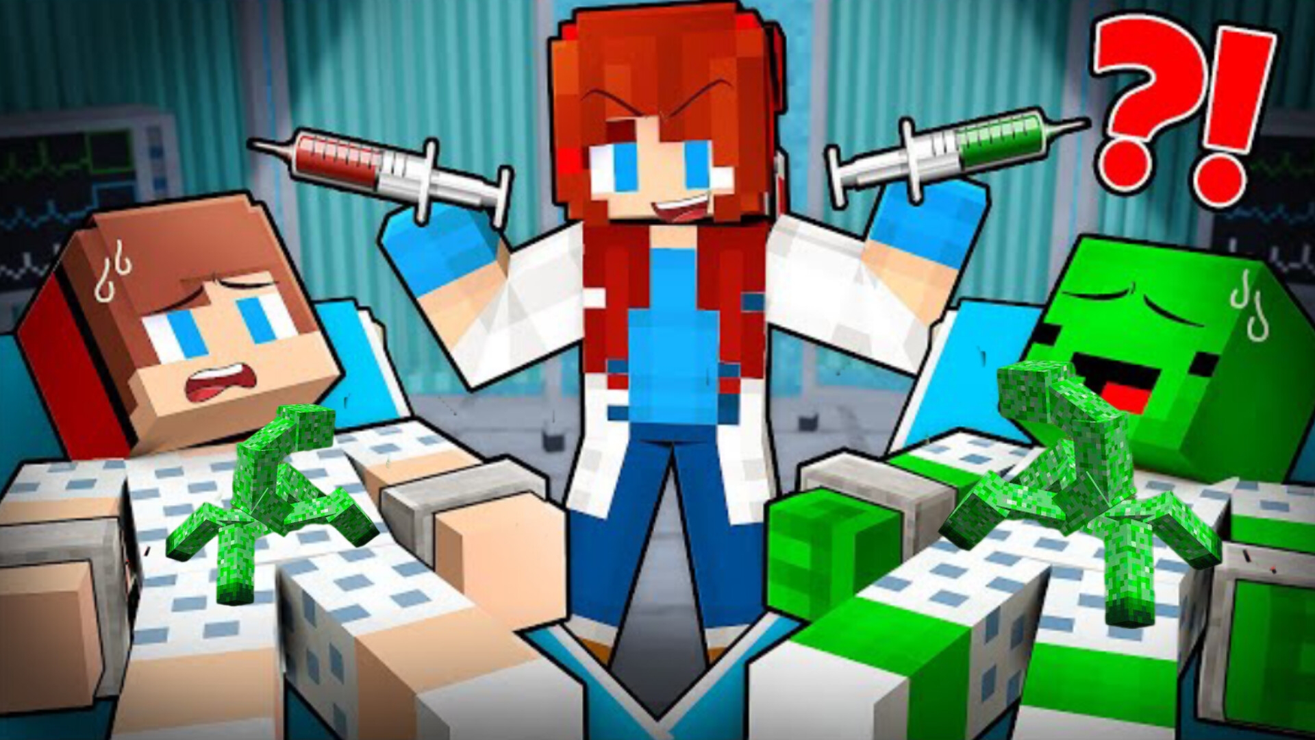 Младшая сестра стала врачом и связала друзей в Майнкрафте, мультфильм смотреть онлайн